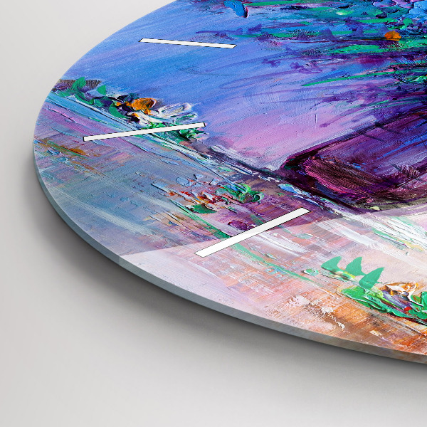 Wanduhr rund mit motiv Blumen in einer Vase