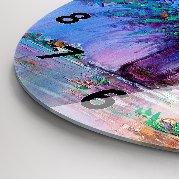 Wanduhr rund mit motiv Blumen in einer Vase