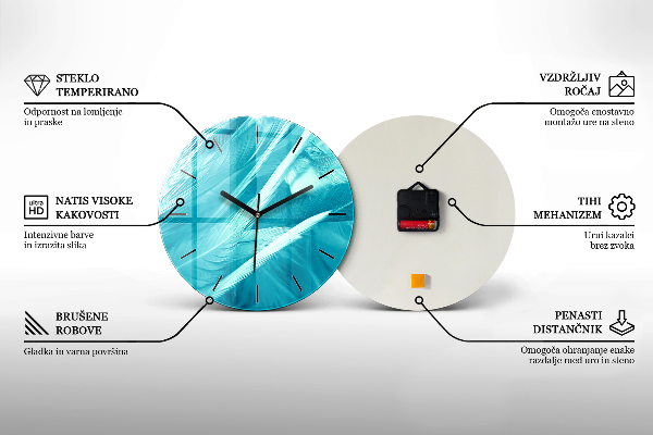 Wanduhr glas rund Mikrofon und Kopfhörer