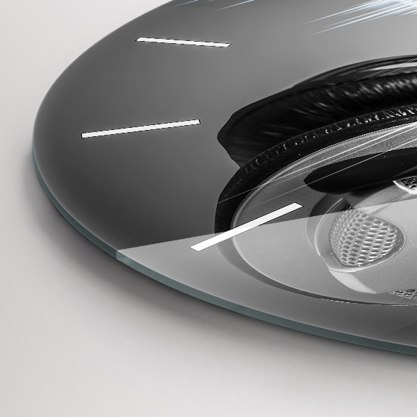 Wanduhr glas rund Mikrofon und Kopfhörer