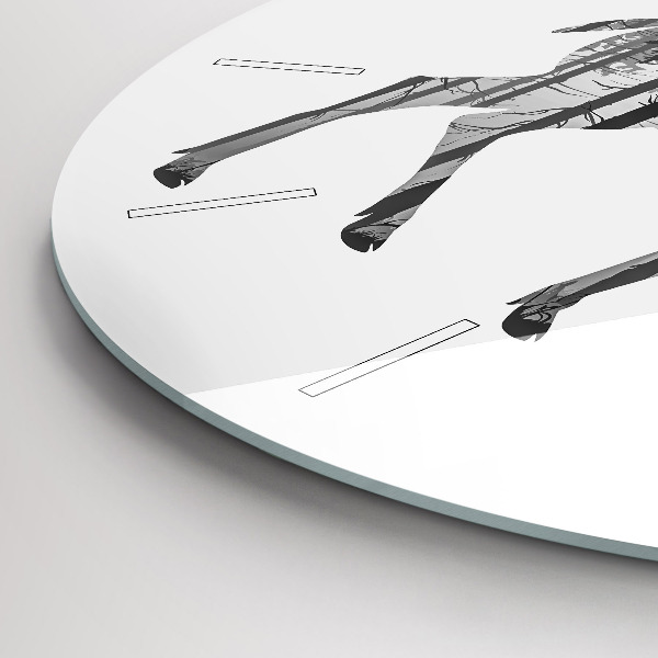 Wanduhr rund Silhouette eines Rehs Wald