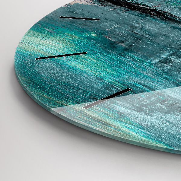 Wanduhr glas rund Öltextur abstrakt