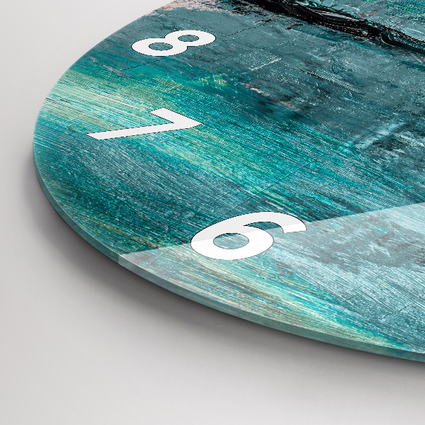 Wanduhr glas rund Öltextur abstrakt