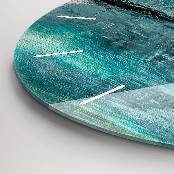 Wanduhr glas rund Öltextur abstrakt