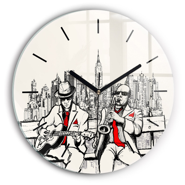 Wanduhr glas rund Jazz in New York