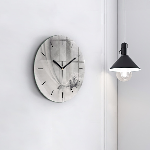 Wanduhr rund Elefant