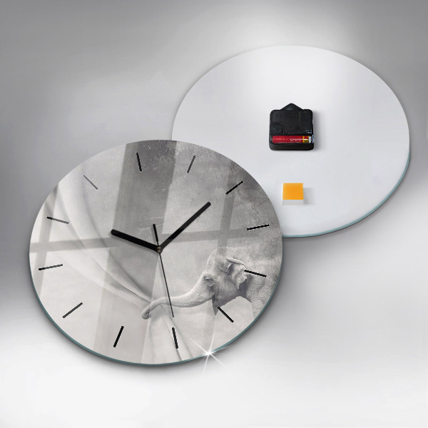 Wanduhr rund Elefant