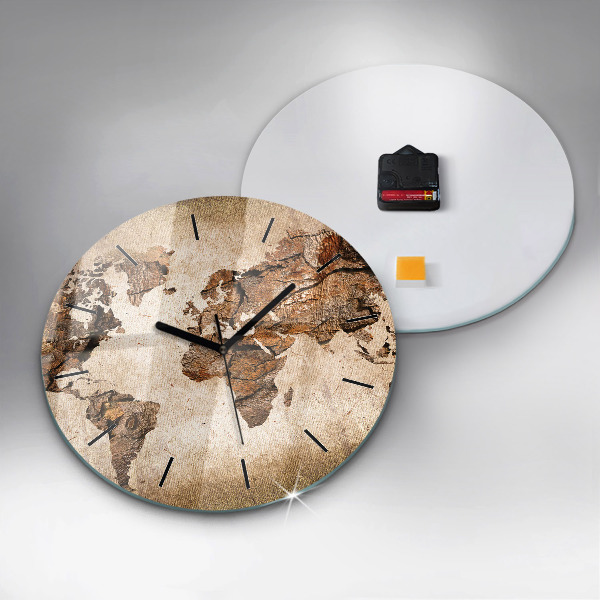 Wanduhr rund mit motiv Alte Weltkarte