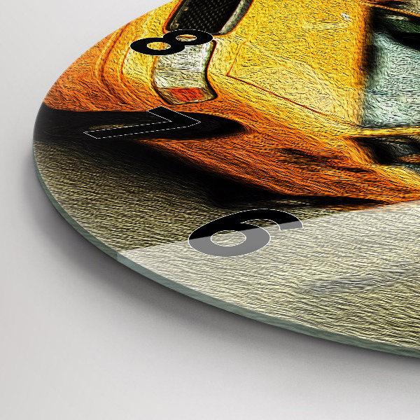 Wanduhr rund mit motiv New York City Taxis