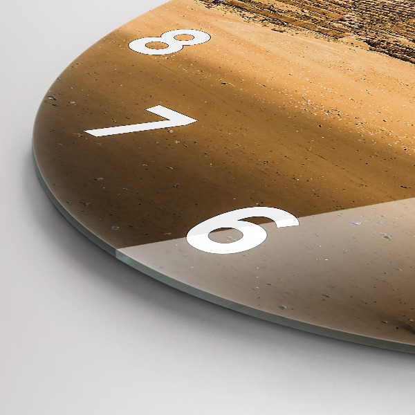 Wanduhr rund Pyramiden und Sonnenuntergang