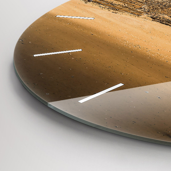 Wanduhr rund Pyramiden und Sonnenuntergang