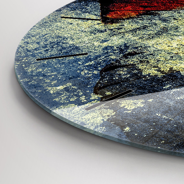 Wanduhr rund mit motiv Schmetterling im Vintage-Stil