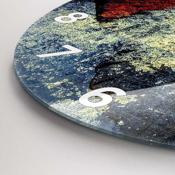 Wanduhr rund mit motiv Schmetterling im Vintage-Stil