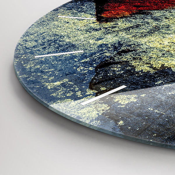 Wanduhr rund mit motiv Schmetterling im Vintage-Stil