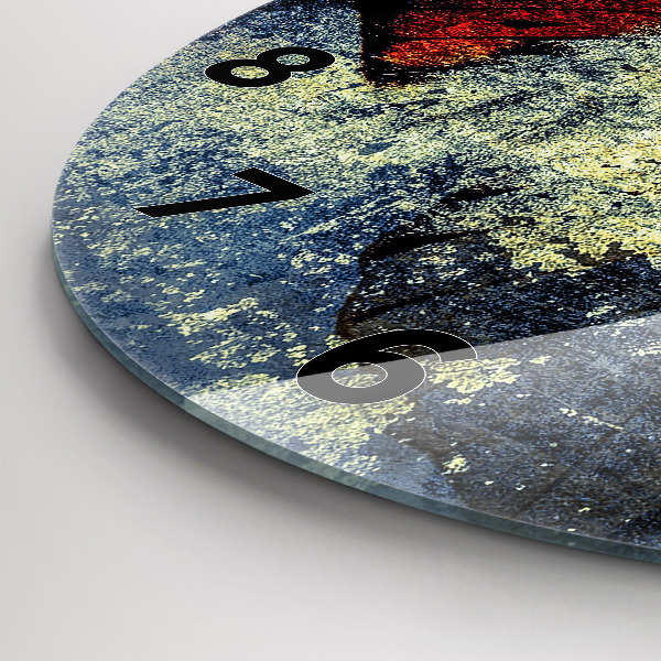 Wanduhr rund mit motiv Schmetterling im Vintage-Stil