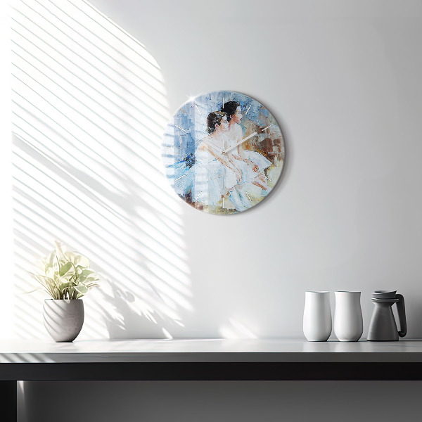 Wanduhr rund Junge Ballerinas