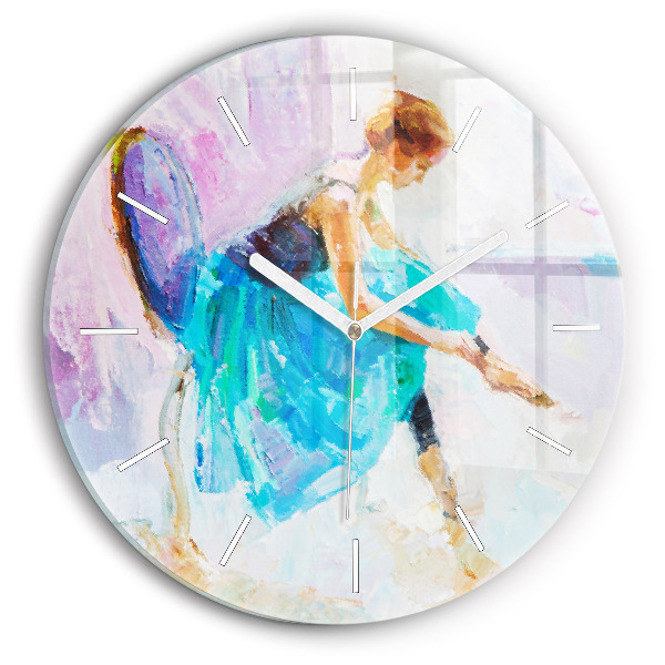 Wanduhr glas rund Vorbereitung einer Ballerina