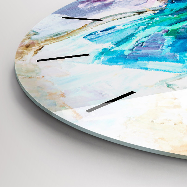 Wanduhr glas rund Vorbereitung einer Ballerina