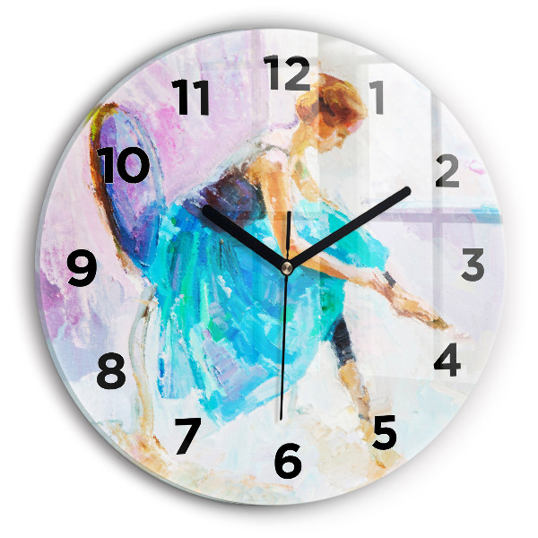 Wanduhr glas rund Vorbereitung einer Ballerina