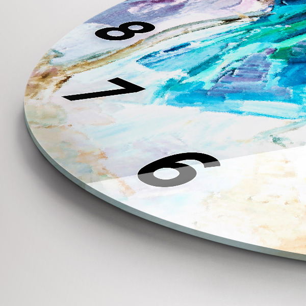 Wanduhr glas rund Vorbereitung einer Ballerina