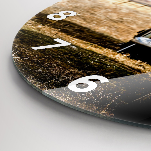 Wanduhr rund Alte Autos