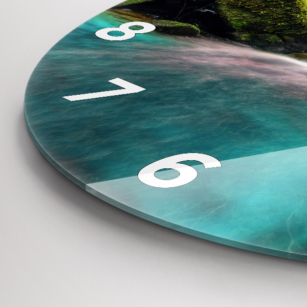 Wanduhr rund mit motiv Wasserfall Thailand
