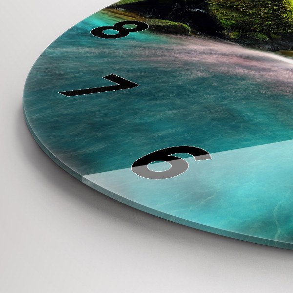 Wanduhr rund mit motiv Wasserfall Thailand
