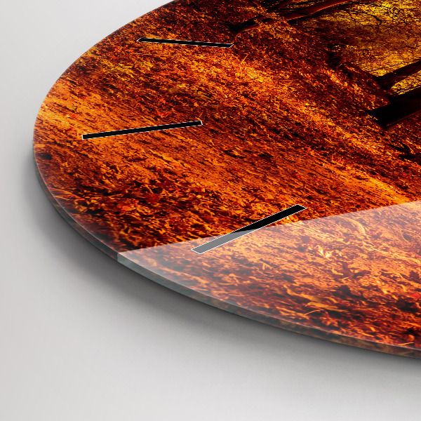 Wanduhr glas rund Waldlandschaft in der Sonne