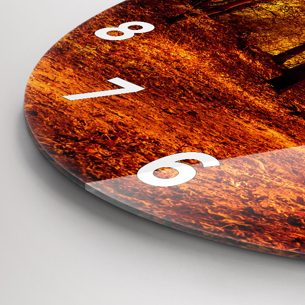 Wanduhr glas rund Waldlandschaft in der Sonne