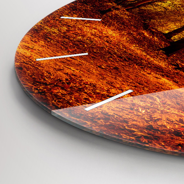 Wanduhr glas rund Waldlandschaft in der Sonne