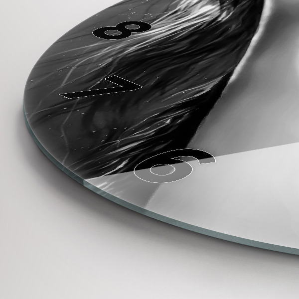 Wanduhr glas rund Mund einer Frau