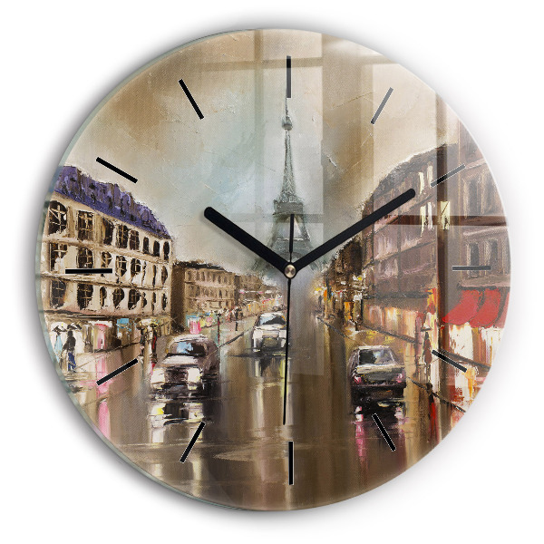 Wanduhr rund Stadt Paris