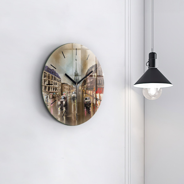 Wanduhr rund Stadt Paris