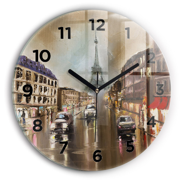 Wanduhr rund Stadt Paris