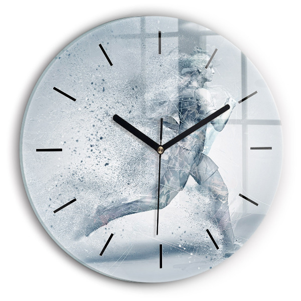 Wanduhr rund mit motiv Laufender Mann