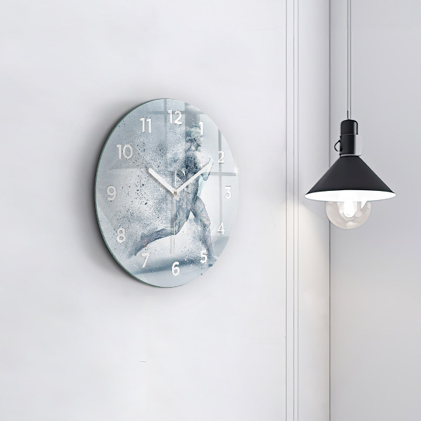 Wanduhr rund mit motiv Laufender Mann