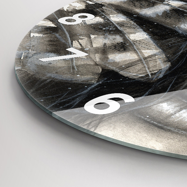 Wanduhr rund mit motiv Gemaltes Porträt