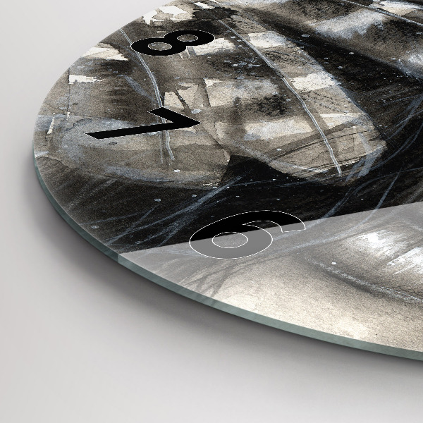 Wanduhr rund mit motiv Gemaltes Porträt