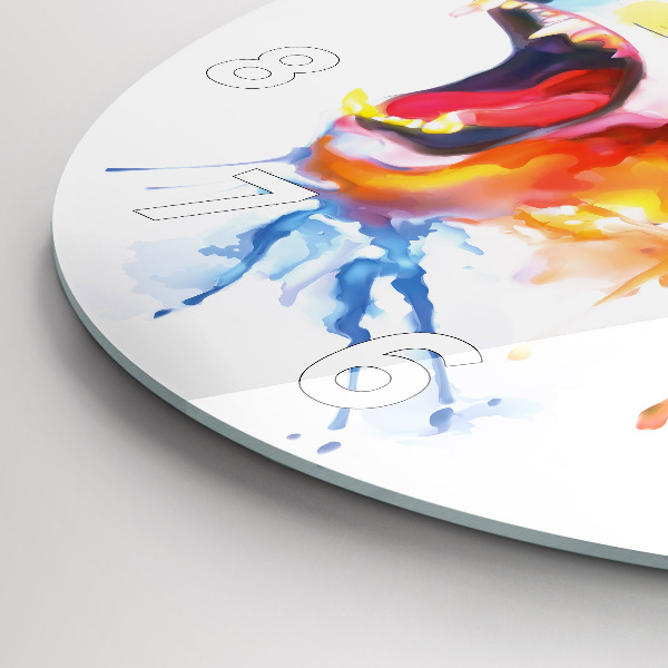 Wanduhr rund mit motiv Löwe - Aquarell