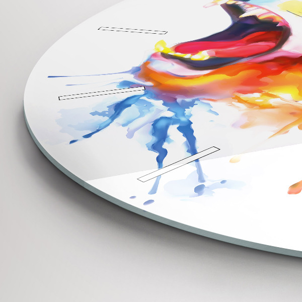 Wanduhr rund mit motiv Löwe - Aquarell