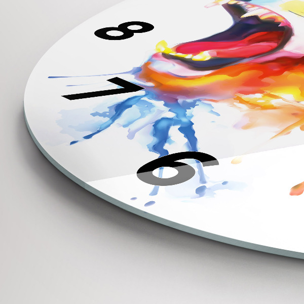 Wanduhr rund mit motiv Löwe - Aquarell