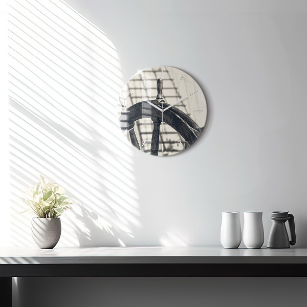Wanduhr rund Antikes Schiff