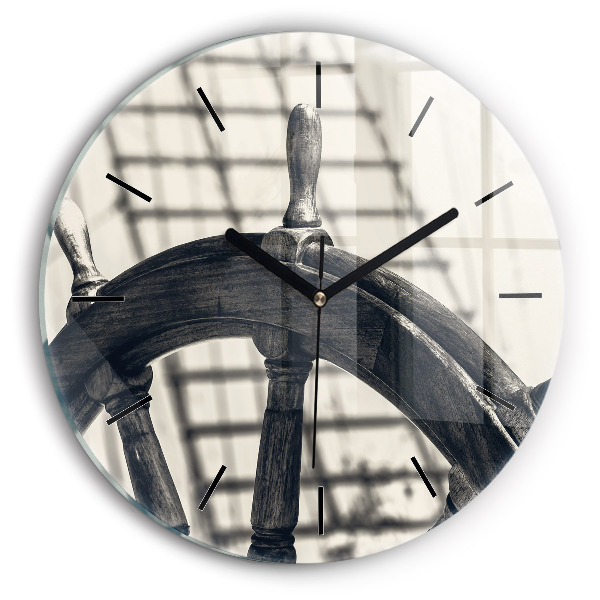 Wanduhr rund Antikes Schiff