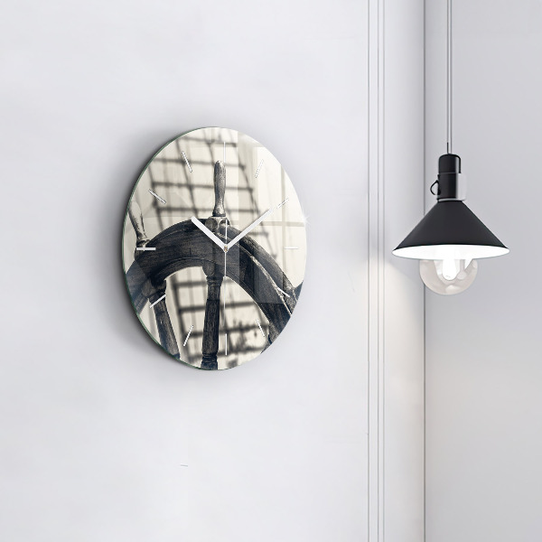 Wanduhr rund Antikes Schiff