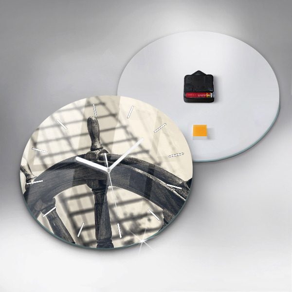 Wanduhr rund Antikes Schiff