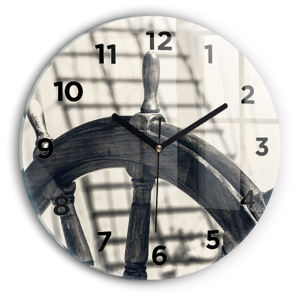 Wanduhr rund Antikes Schiff