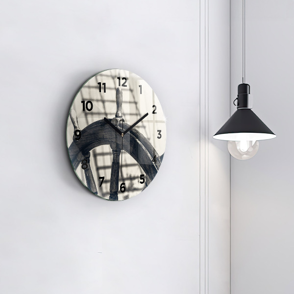 Wanduhr rund Antikes Schiff