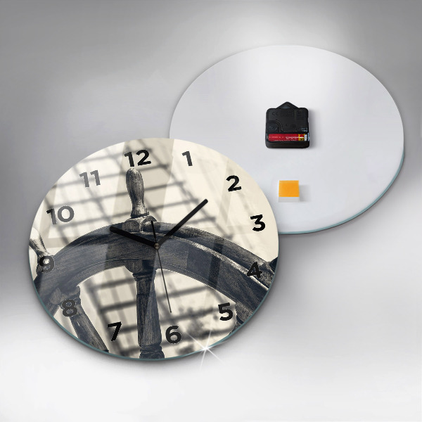 Wanduhr rund Antikes Schiff