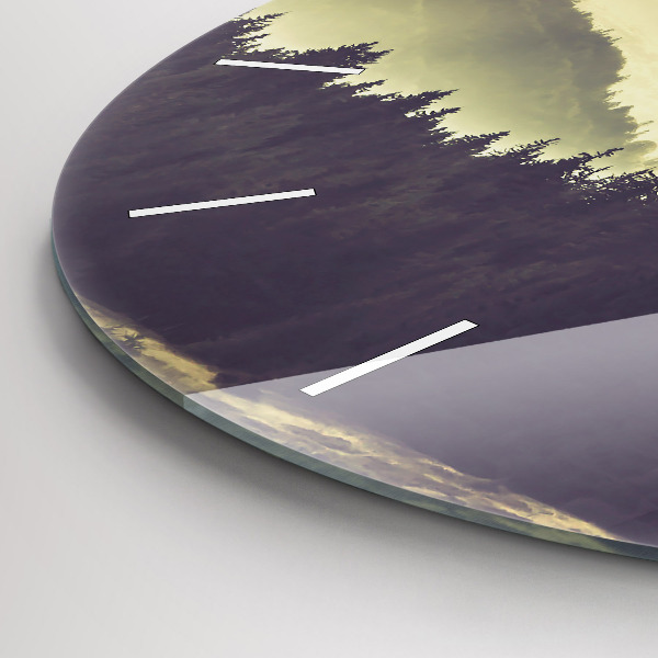 Wanduhr rund Neblige Berghänge