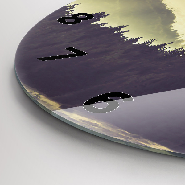 Wanduhr rund Neblige Berghänge